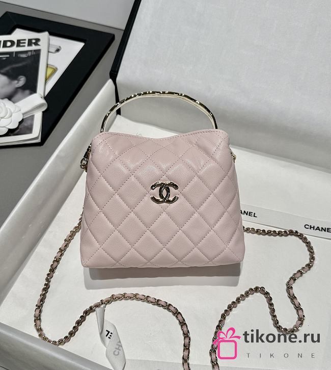Chanel Coco Crush Handle Bag Caviar Light Pink - 19x14x7cm - 1
