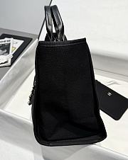 Chanel Deauville Shopping Bag Canvas & Gold Tone Metal Black - 39x24x17cm - 5