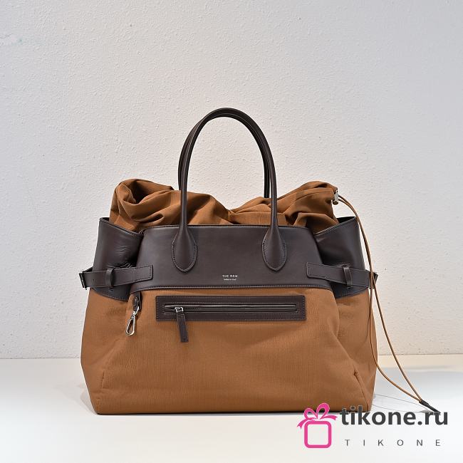The Row Margaux 17 Inside Out Canvas Tote Bag Brown - 45x32x24cm - 1