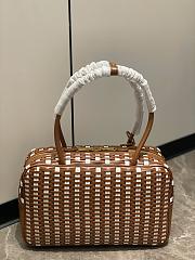 Miumiu Beau Leather Bag Cognac/White 5BB172 - 30x17x8.5cm - 4