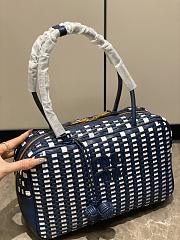 Miumiu Beau Leather Bag Bright Blue/White 5BB172 - 30x17x8.5cm - 2