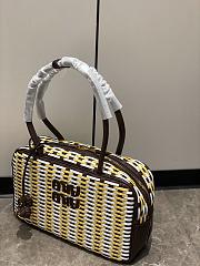 Miumiu Beau Leather Bag Maple/Sunny Yellow/Chalk White 5BB172 - 30x17x8.5cm - 3