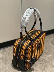 Miumiu Beau Leather Bag Black/Cognac/Ochre 5BB172 - 30x17x8.5cm - 6