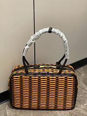 Miumiu Beau Leather Bag Black/Cognac/Ochre 5BB172 - 30x17x8.5cm - 5