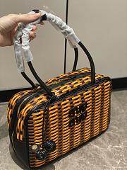 Miumiu Beau Leather Bag Black/Cognac/Ochre 5BB172 - 30x17x8.5cm - 2