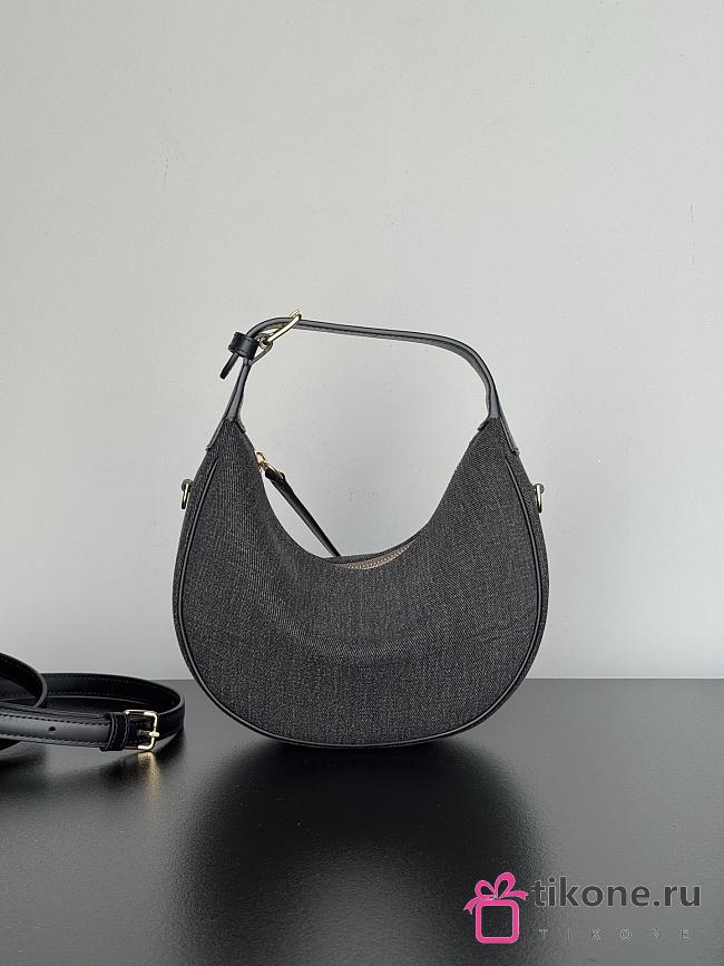 Teen Celine Lulu In Denim Dark Gray - 24x21x5cm - 1