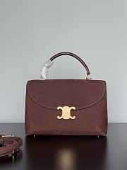 Celine Medium Nino Bag In Grained Nubuck Calfskin Chestnut - 25x17.5x10cm - 1