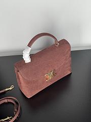 Celine Medium Nino Bag In Grained Nubuck Calfskin Chestnut - 25x17.5x10cm - 5