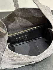 YSL Le 5 A 7 Supple Small In Suede Leather Gray - 23x22x8.5cm - 5