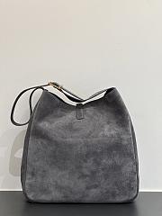 YSL Le 5 À 7 Gray Suede Hobo Bag - 30x31x13cm - 5