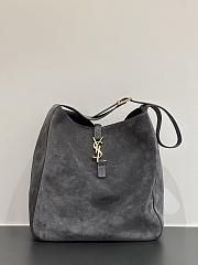 YSL Le 5 À 7 Gray Suede Hobo Bag - 30x31x13cm - 6
