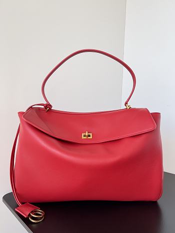Balenciaga Rodeo Large Handbag in Smooth Calfskin Red Gold Hardware - 40x30x13cm