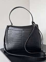 Balenciaga Rodeo Large Handbag in Crocodile Embossed Black Silver Hardware - 40x30x13cm - 5