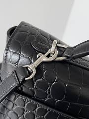 Balenciaga Rodeo Large Handbag in Crocodile Embossed Black Silver Hardware - 40x30x13cm - 2