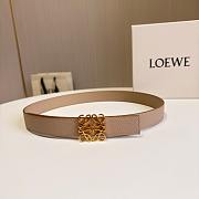 Loewe Reversible Anagram Belt In Supple Grained Calfskin 2.8cm Beige Gold - 1
