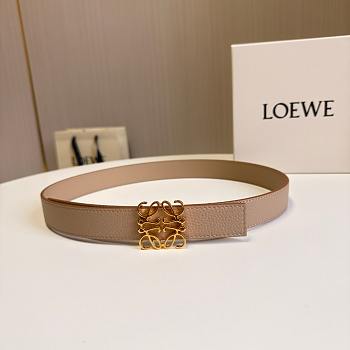 Loewe Reversible Anagram Belt In Supple Grained Calfskin 2.8cm Beige Gold