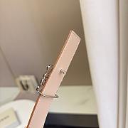 Loewe Reversible Anagram Belt In Supple Grained Calfskin 2.8cm Beige Silver - 6