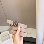 Loewe Reversible Anagram Belt In Supple Grained Calfskin 2.8cm Beige Silver - 4