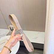 Loewe Reversible Anagram Belt In Supple Grained Calfskin 2.8cm Beige Silver - 2