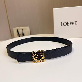 Loewe Reversible Anagram Belt In Supple Grained Calfskin 2.8cm Black