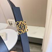 Loewe Reversible Anagram Belt In Supple Grained Calfskin 2.8cm Black - 4