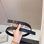 Loewe Reversible Anagram Belt In Supple Grained Calfskin 2.8cm Black - 2