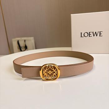 Loewe Anagram Reversible Leather Belt 2.8cm Beige Gold