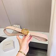 Loewe Anagram Reversible Leather Belt 2.8cm Beige Gold - 6