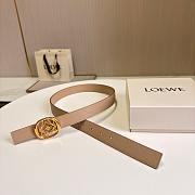 Loewe Anagram Reversible Leather Belt 2.8cm Beige Gold - 5