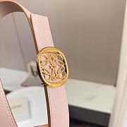 Loewe Anagram Reversible Leather Belt 2.8cm Beige Gold - 4