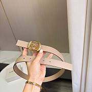 Loewe Anagram Reversible Leather Belt 2.8cm Beige Gold - 3