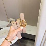 Loewe Anagram Reversible Leather Belt 2.8cm Beige Gold - 2