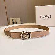 Loewe Anagram Reversible Leather Belt 2.8cm Beige Silver - 1