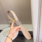Loewe Anagram Reversible Leather Belt 2.8cm Beige Silver - 5