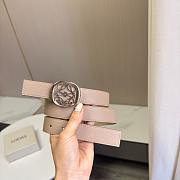Loewe Anagram Reversible Leather Belt 2.8cm Beige Silver - 4
