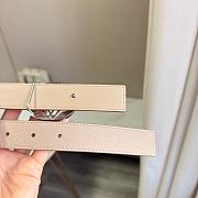 Loewe Anagram Reversible Leather Belt 2.8cm Beige Silver - 3