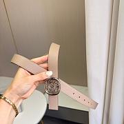 Loewe Anagram Reversible Leather Belt 2.8cm Beige Silver - 2