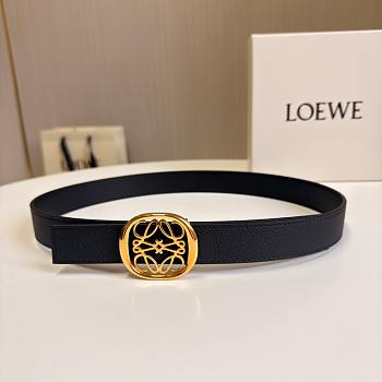Loewe Anagram Reversible Leather Belt 2.8cm Black Gold