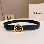 Loewe Anagram Reversible Leather Belt 2.8cm Black Gold - 6