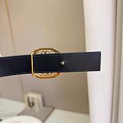Loewe Anagram Reversible Leather Belt 2.8cm Black Gold - 3