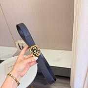 Loewe Anagram Reversible Leather Belt 2.8cm Black Gold - 4