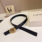 Loewe Anagram Reversible Leather Belt 2.8cm Black Gold - 2