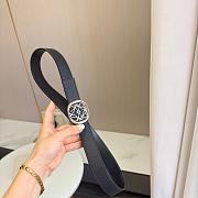Loewe Anagram Reversible Leather Belt 2.8cm Black Silver - 3