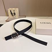 Loewe Anagram Reversible Leather Belt 2.8cm Black Silver - 2