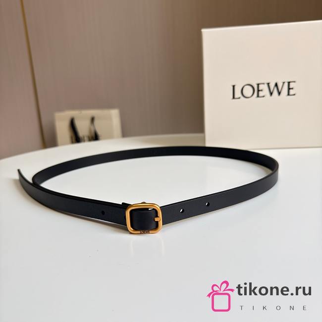 Loewe Rounded Soft Belt In Classic Calfskin 1.5cm Black Gold - 1