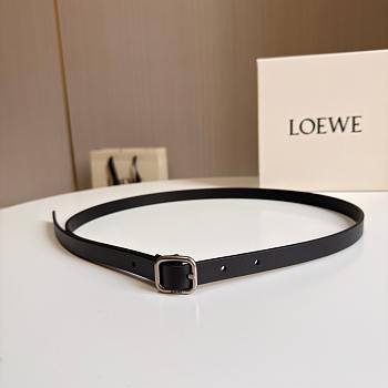 Loewe Rounded Soft Belt In Classic Calfskin 1.5cm Black Silver