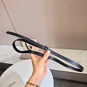 Loewe Rounded Soft Belt In Classic Calfskin 1.5cm Black Silver - 5