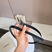Loewe Rounded Soft Belt In Classic Calfskin 1.5cm Black Silver - 3