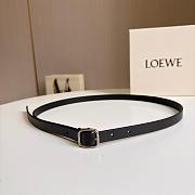 Loewe Rounded Soft Belt In Classic Calfskin 1.5cm Black Silver - 2