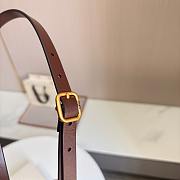 Loewe Rounded Soft Belt In Classic Calfskin 1.5cm Dark Brown Gold - 5